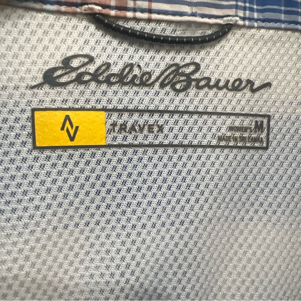 Eddie Bauer Travex Women's Blue & Red Plaid Hiking Shirt Top; M - Picture 12 of 14